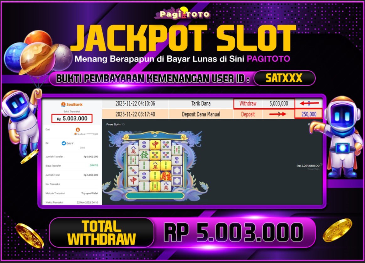 HAPPY JACKPOT MEMBER PAGITOTO SLOT MAHJONG WINS 3 BLACK SCATTER Rp 5.000.000-, - LUNAS