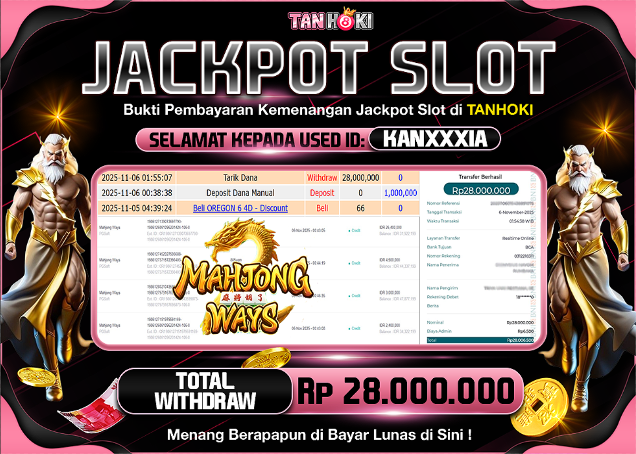 TANHOKI JACKPOT SLOT MAHJONG WAYS Rp..28.000.000,- LUNAS