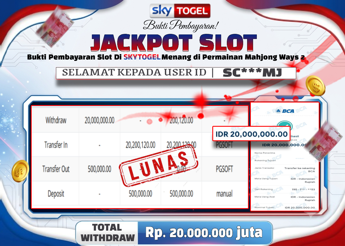 🏆 BUKTI   KEMENANGAN   Mahjong Ways 2  MEMBER   SKYTOGEL🏆