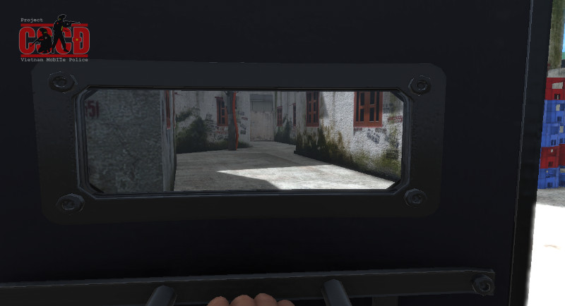 Tầm nhìn của người chơi qua ô kính chống đạn