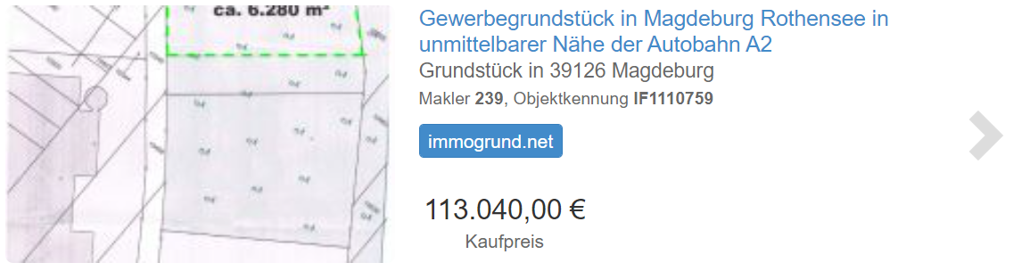 Angebot Gewerbegrundstück Magdeburg