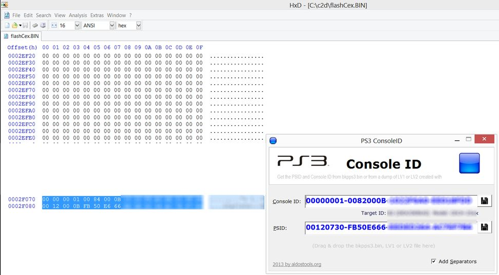 working ps3 console id