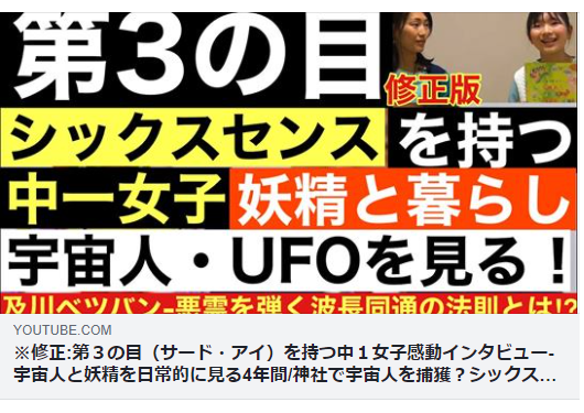 修正 第３の目 サード アイ を持つ中１女子感動インタビュー 宇宙人と妖精を日常的に見る4年間 神社で宇宙人 を捕獲 シックスセンスを開き悪霊を弾く波長同通の法則の力 Ufo宇宙人チャンネル 及川幸久 理想国家日本の条件 自立国家日本 日本の誇りを取り戻そう 桜