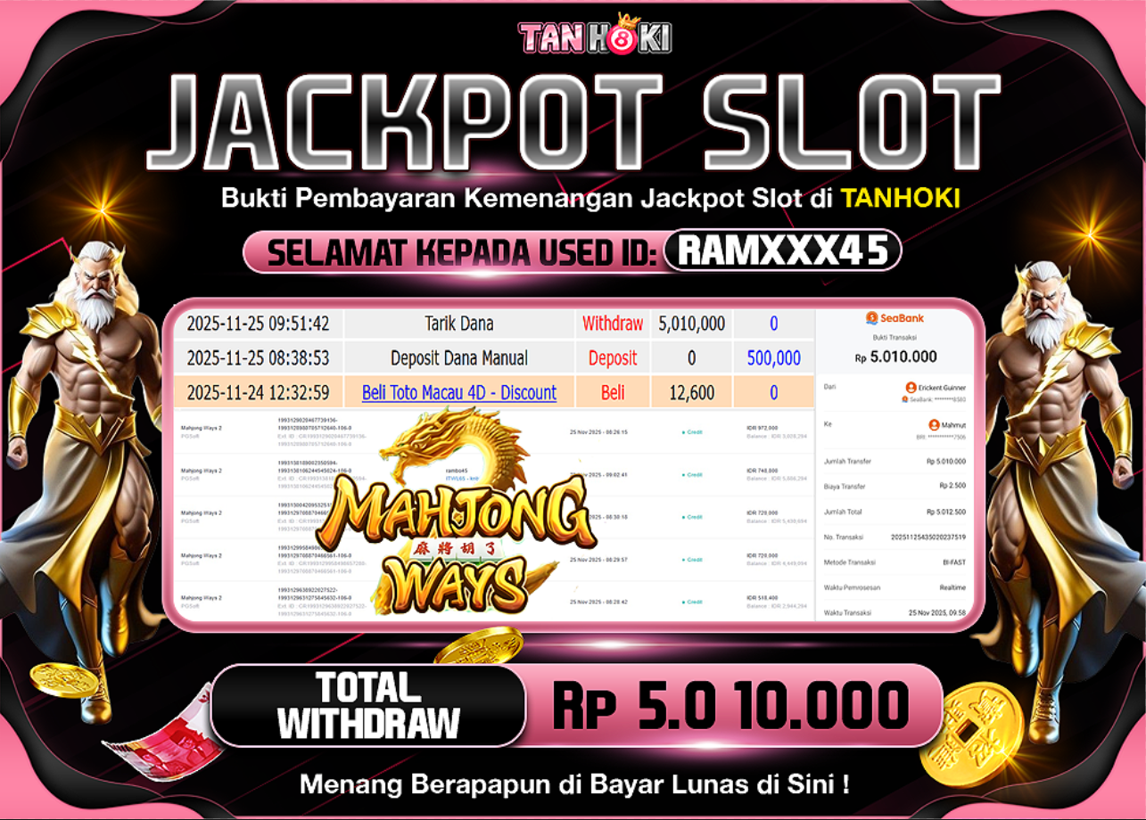 TANHOKI JACKPOT SLOT MAHJONG WAYS 2 Rp..5.010.000,- LUNAS