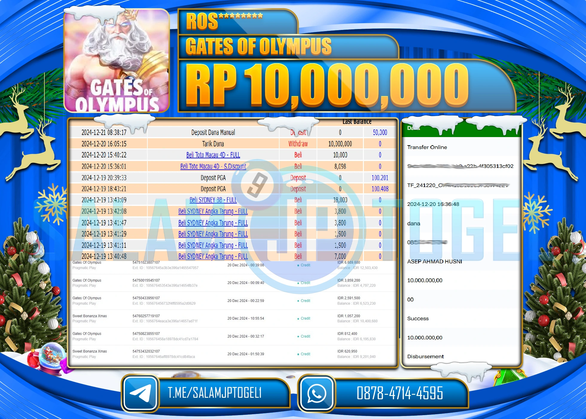SALAMJPTOGEL MENANG SLOT GATES OF OLYMPUS Rp.10,000,000 LUNAS