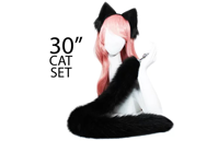 30 inch tail butt plug and ears cat set
