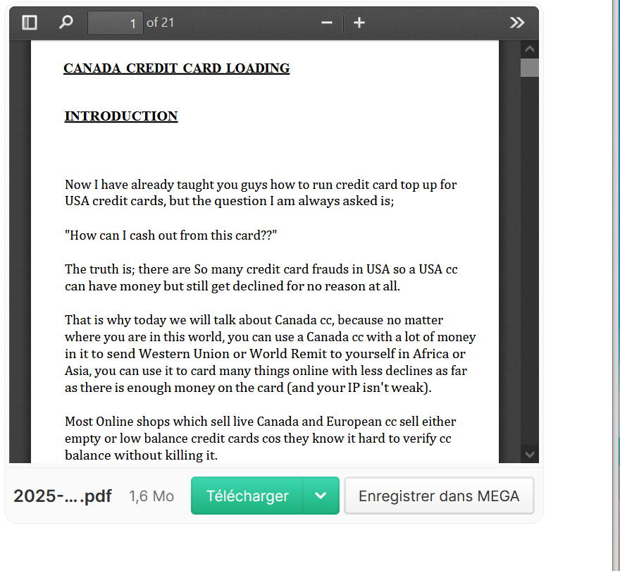 -Canada CC Topup  ❤️Fresh-Method✔️-High-Quality-PDF-✔️Latest-