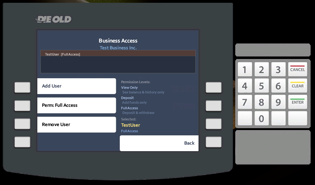 Business Access panel