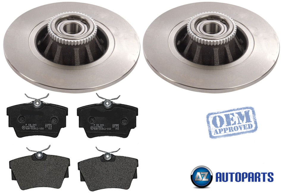 For Renault Trafic 20012014 Rear Brake Discs and Pads w/ ABS Rings