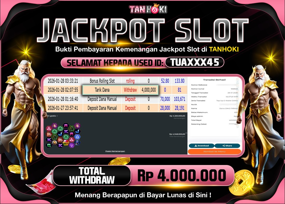 TANHOKI JACKPOT SLOT STAR BOUNTY Rp.4.000.000,- LUNAS