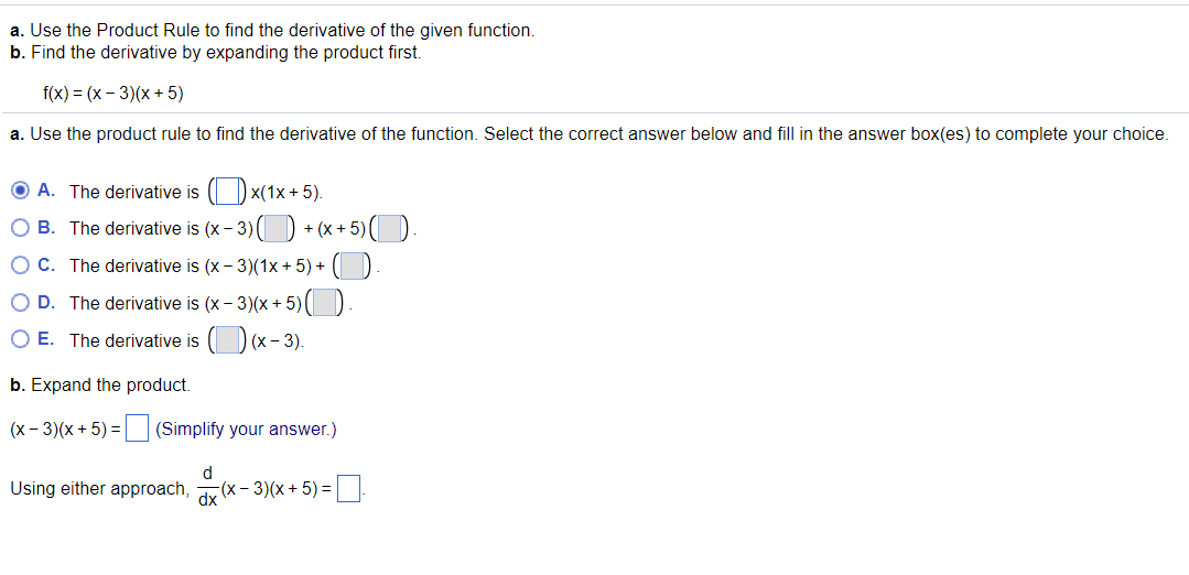 solved-a-use-the-product-rule-to-find-the-derivative-of-the-chegg