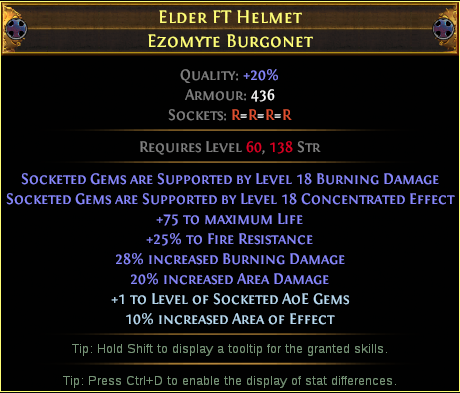 Example crafted Elder FT Helmet