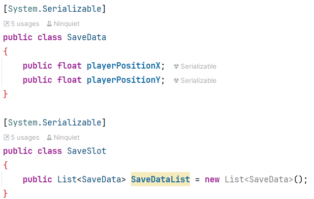 DataStructureSave