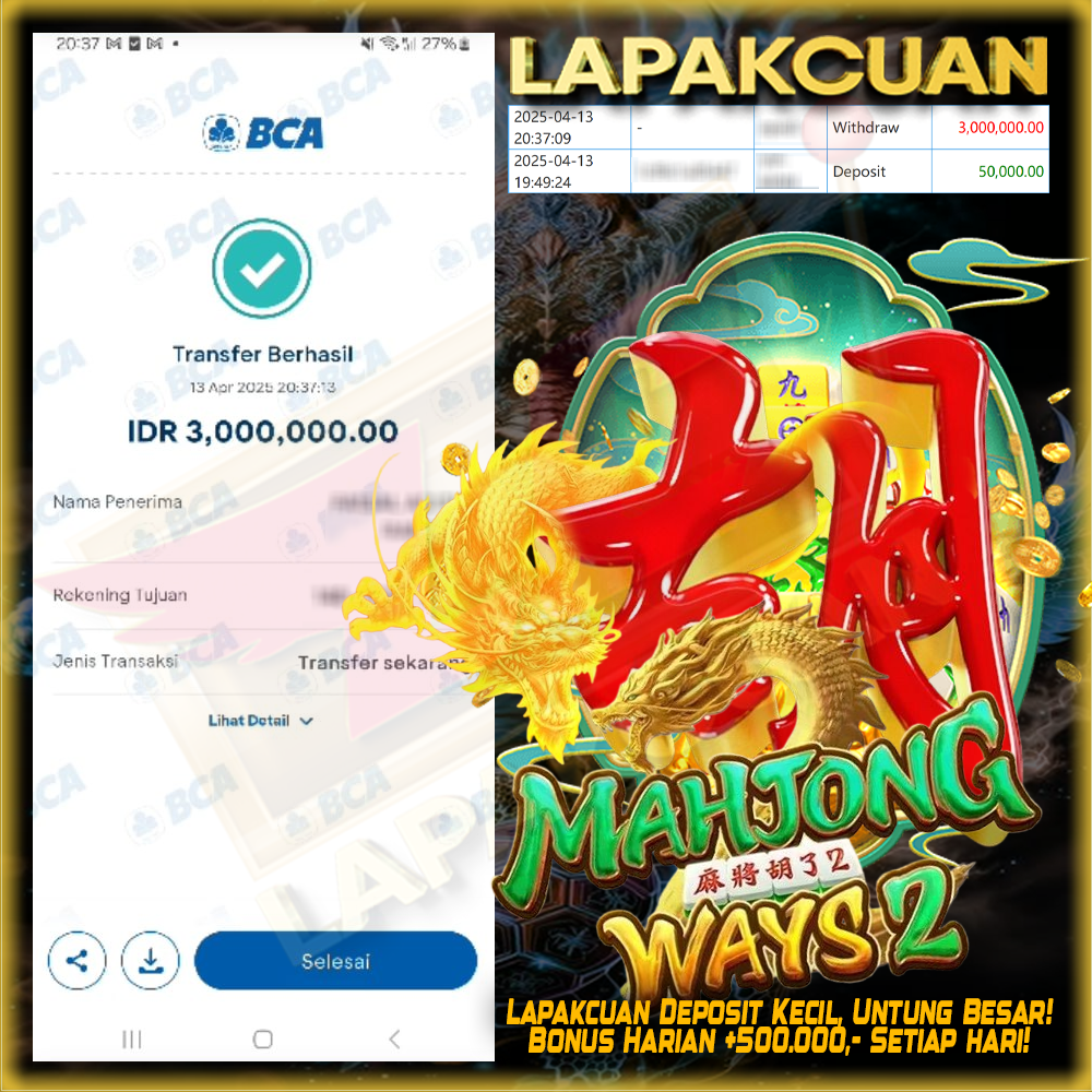 Bukti kemenangan member lapakcuan