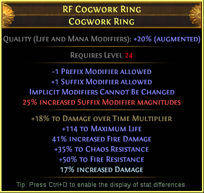 Example crafted RF Cogwork Ring