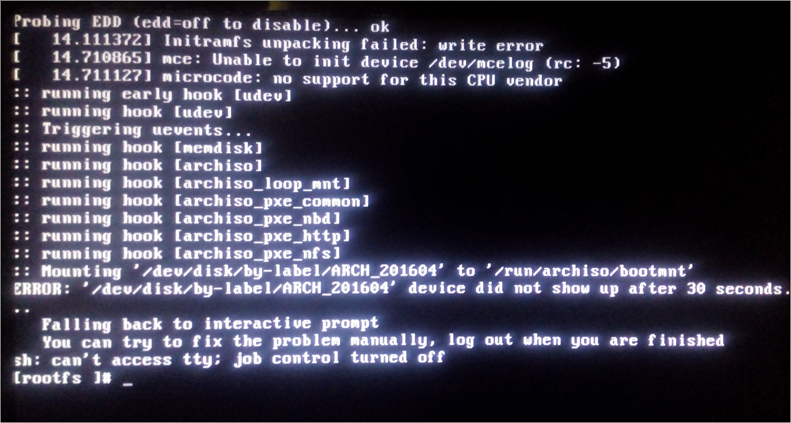Linux pxe. Linux не запускается. Арч линукс запуск экран. Arch Linux microcode. PXE Linux logo.