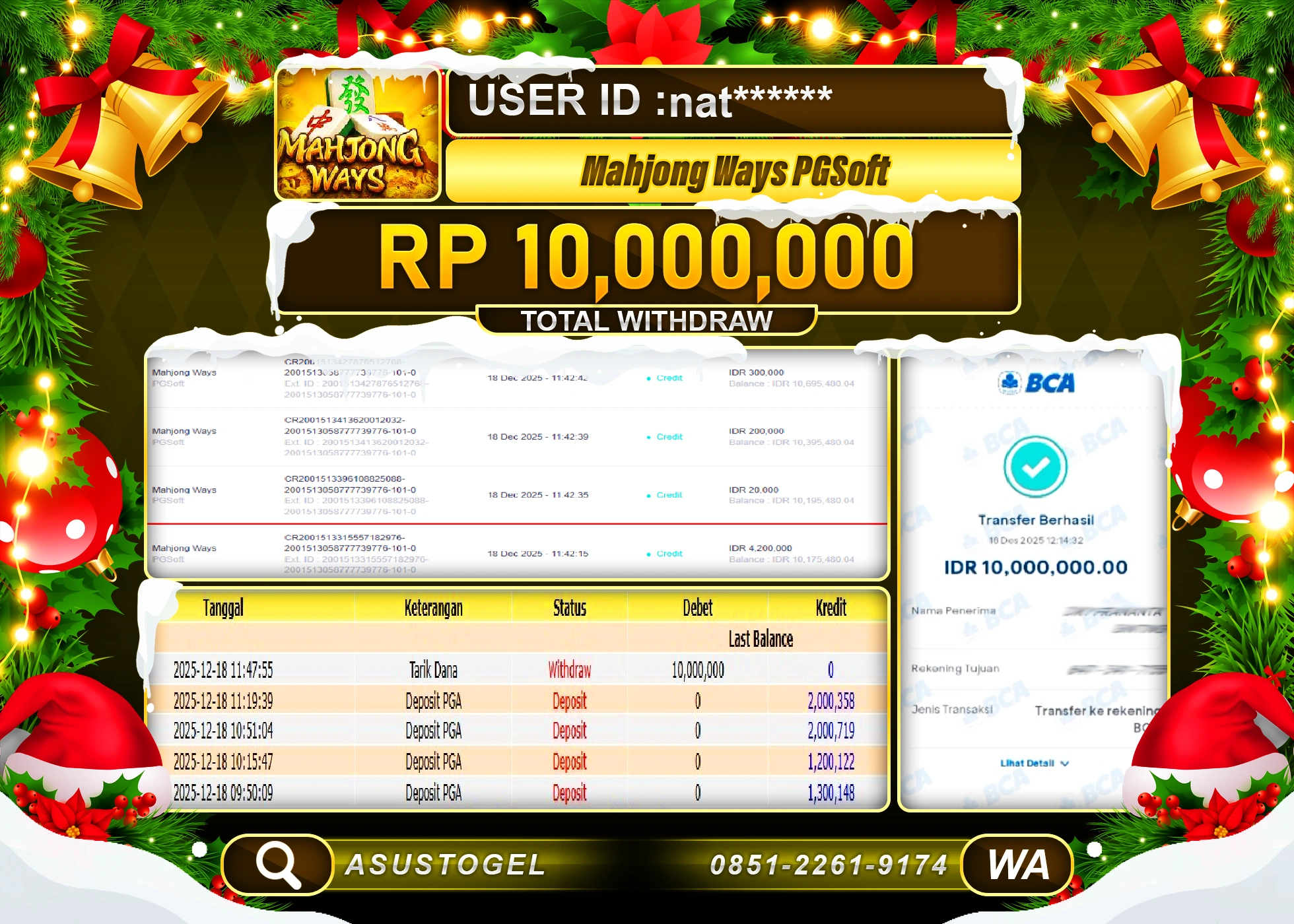 ASUSTOGEL KEMENANGAN DI SLOT MAHJONG WAYS SEBESAR 10,000,000 - RUPIAH LUNAS