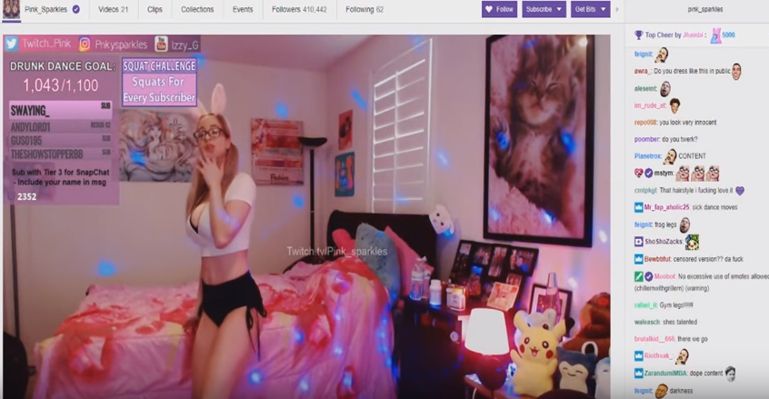 Pink Sparkles Twitch Streamer Nude