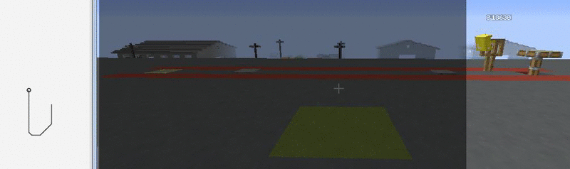 A gif showing an ArmorStand-Entity following its (blocked) path