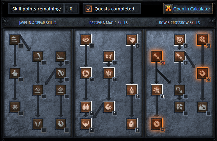 Fire/Frost Bowazon Skill Tree