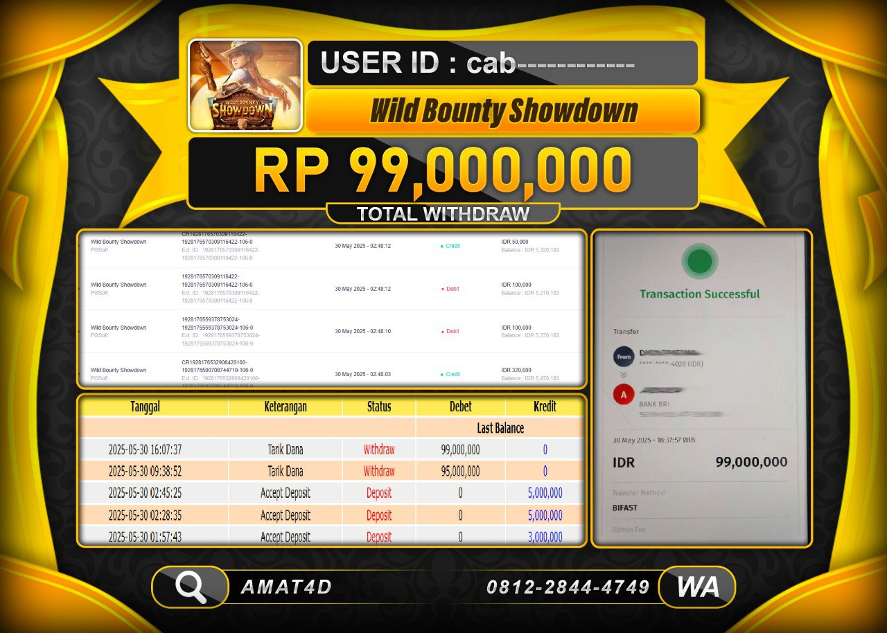 AMAT4D KEMENANGAN WILD BOUNTY SHOWDOWN Rp.99.000.000 BERHASIL TERBAYAR LUNAS