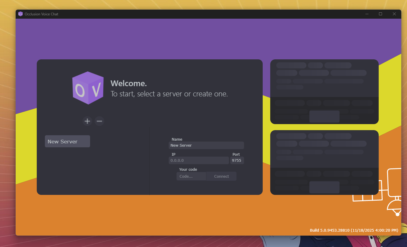 Screenshot of the interface