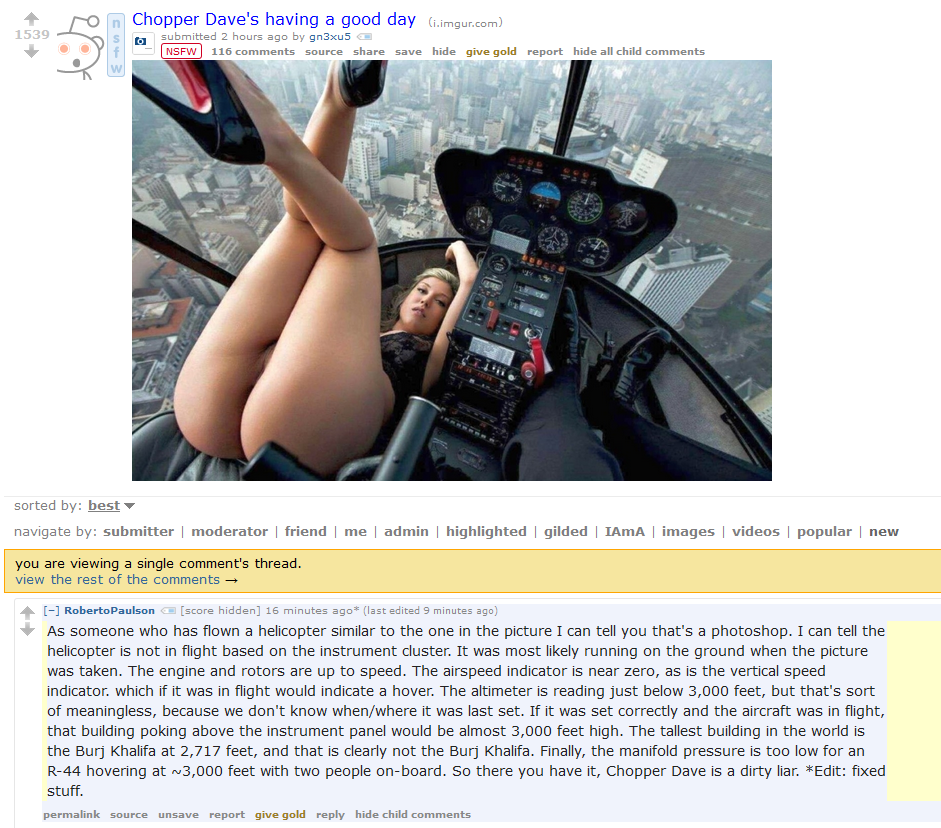 941px x 828px - Pilot calls bullshit on porn inside a helicopter : r/quityourbullshit