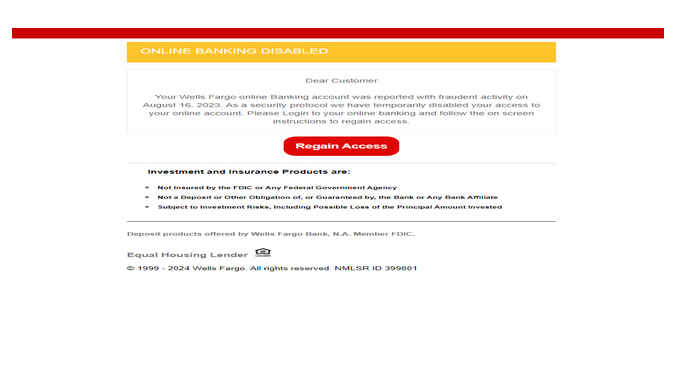 ✅ WeLLsFaRGo ONLINE BANKING DISABLED ☑️ Letter High Quality Send Inbox HTML 2025 ✅