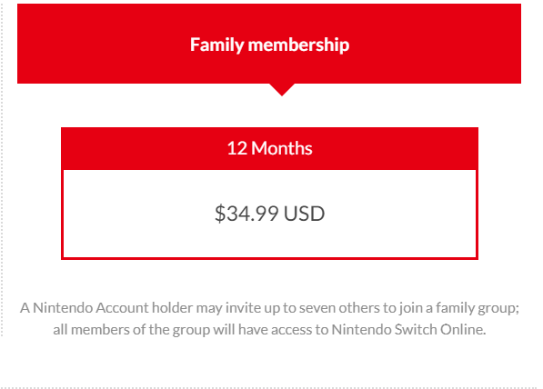 nintendo switch online family plan discount