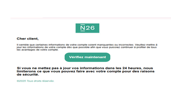N26(FR) Letter High Quality Send Inbox HTML 2025