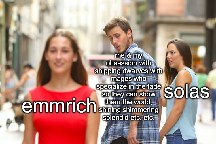 meme comparing/contrasting solas and emmrich