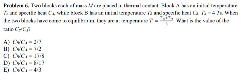Solved Problem 6. Two blocks each of mass M are placed in | Chegg.com