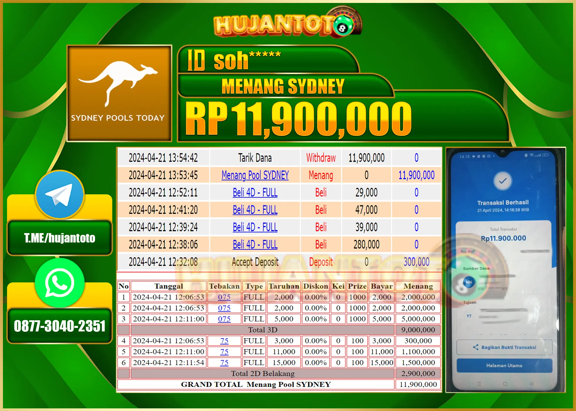 BUKTI JACKPOT BERHASIL TERBAYAR LUNAS