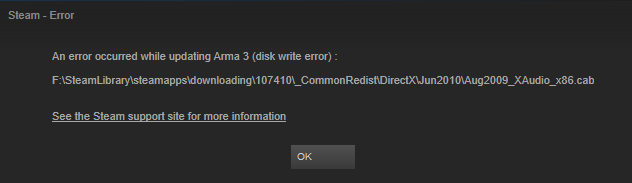 install disk creator an error occured