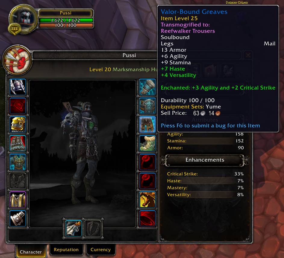wow legion ptr how to get gear