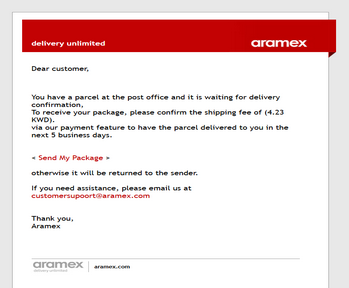 ⚫ New Aramex Letter High Quality Send Inbox HTML