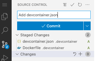 devcontainer.json をコミット