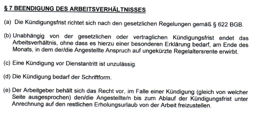 Befristeter Arbeitsvertrag Kündigungsfrist 2 Wochen www.reddit.com