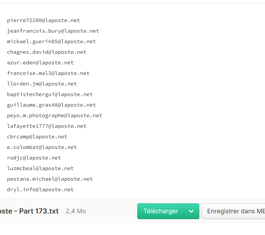 100k  @Laposte.net Extracted Emails Fresh Leads NoDuplicates