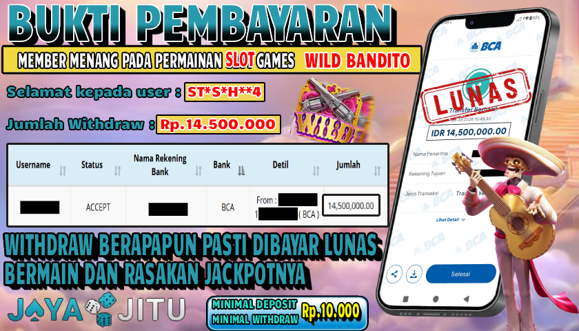 🏆 BUKTI KEMENANGAN WILD OF BANDITO  MEMBER  JAYAJITU🏆