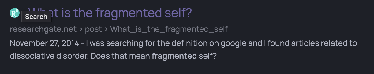 Mental fragmentation/fragmented self pls help