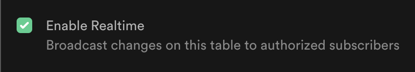 enable realtime