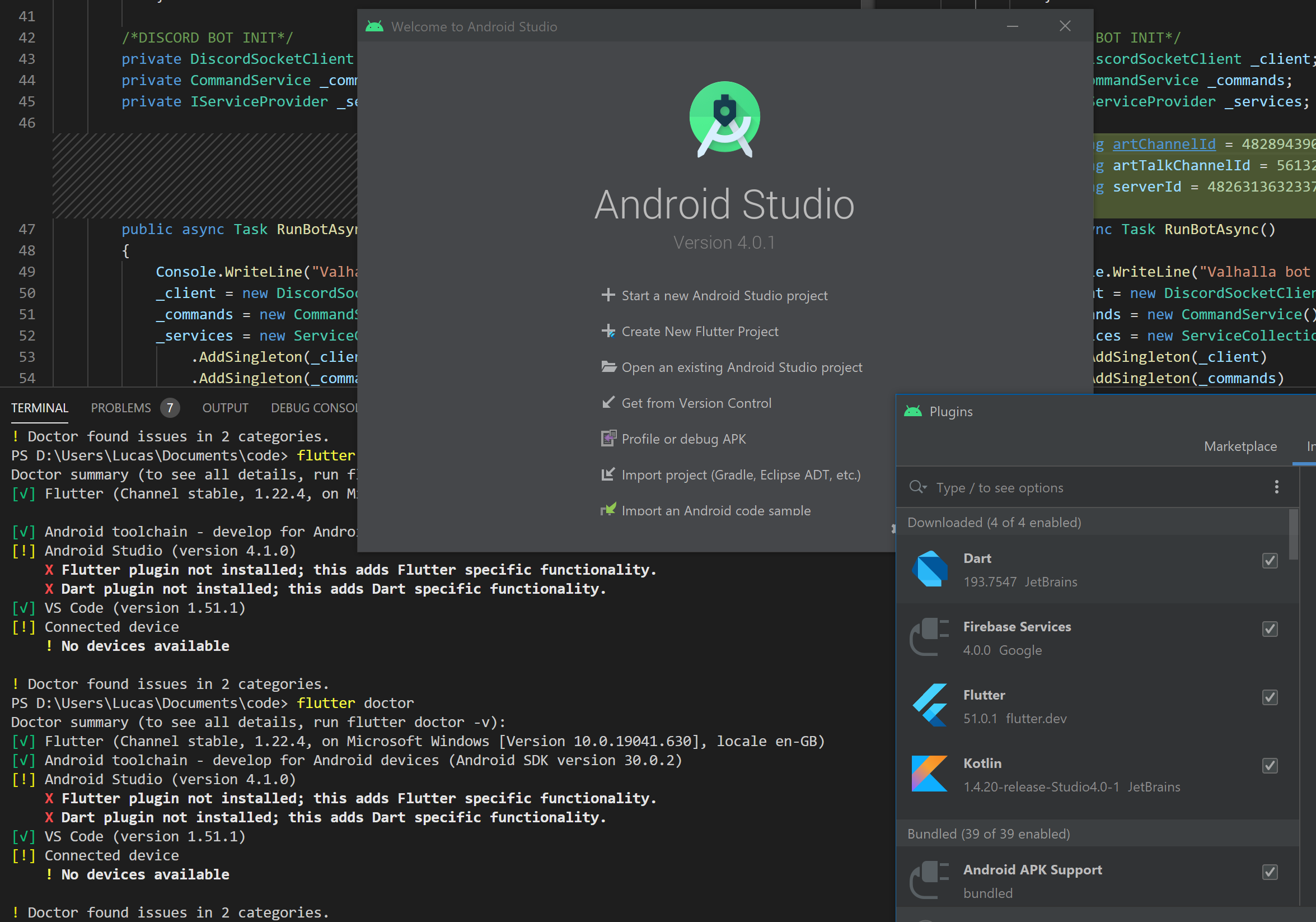 Не запускается эмулятор android studio flutter