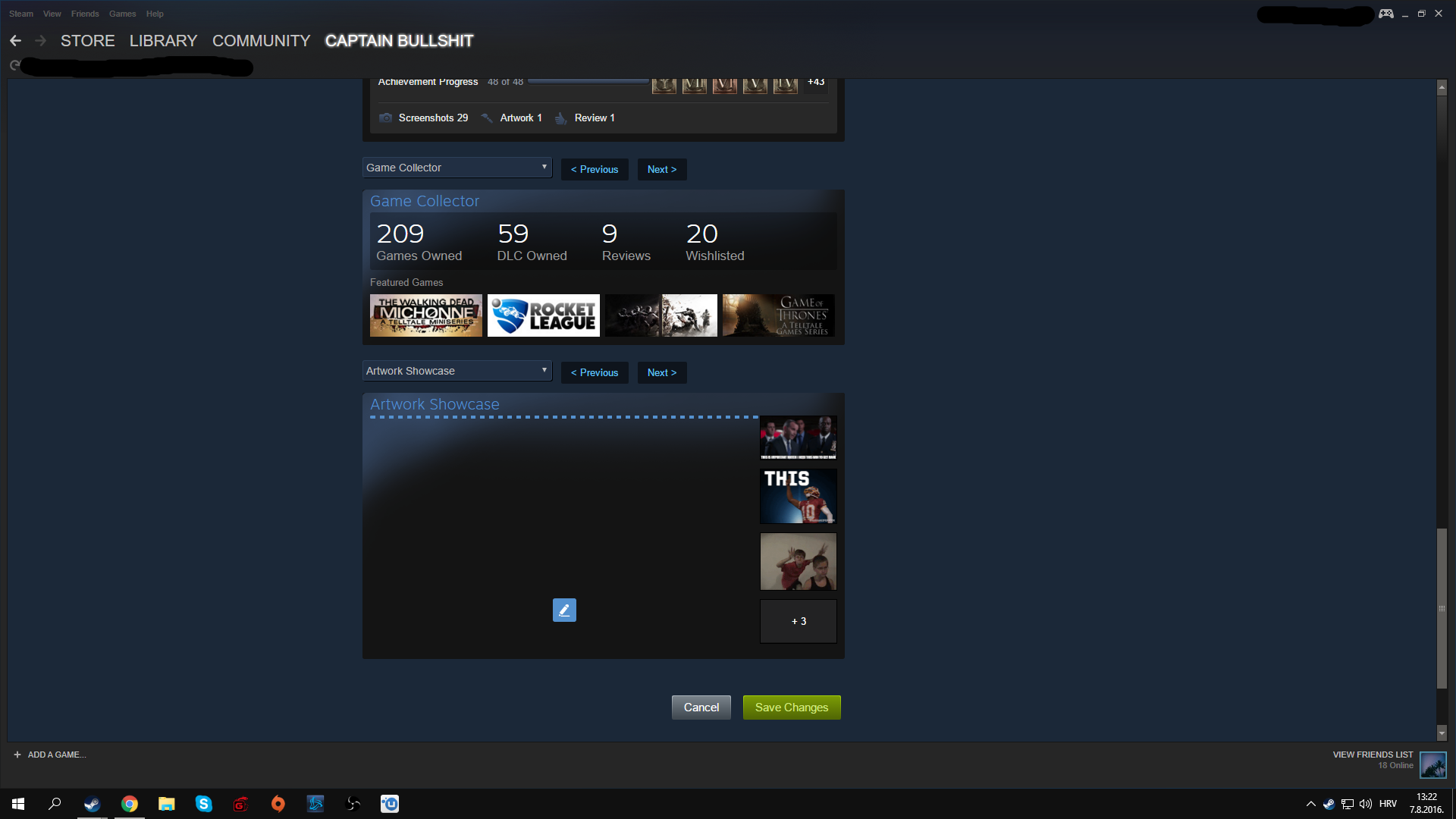 TIL: you can actually hide + Add Showcase from being its showed on your steam  profile. : r/Steam