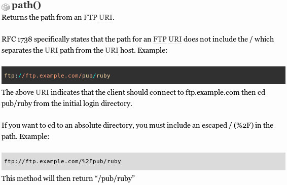 URI of FTP as Ruby code