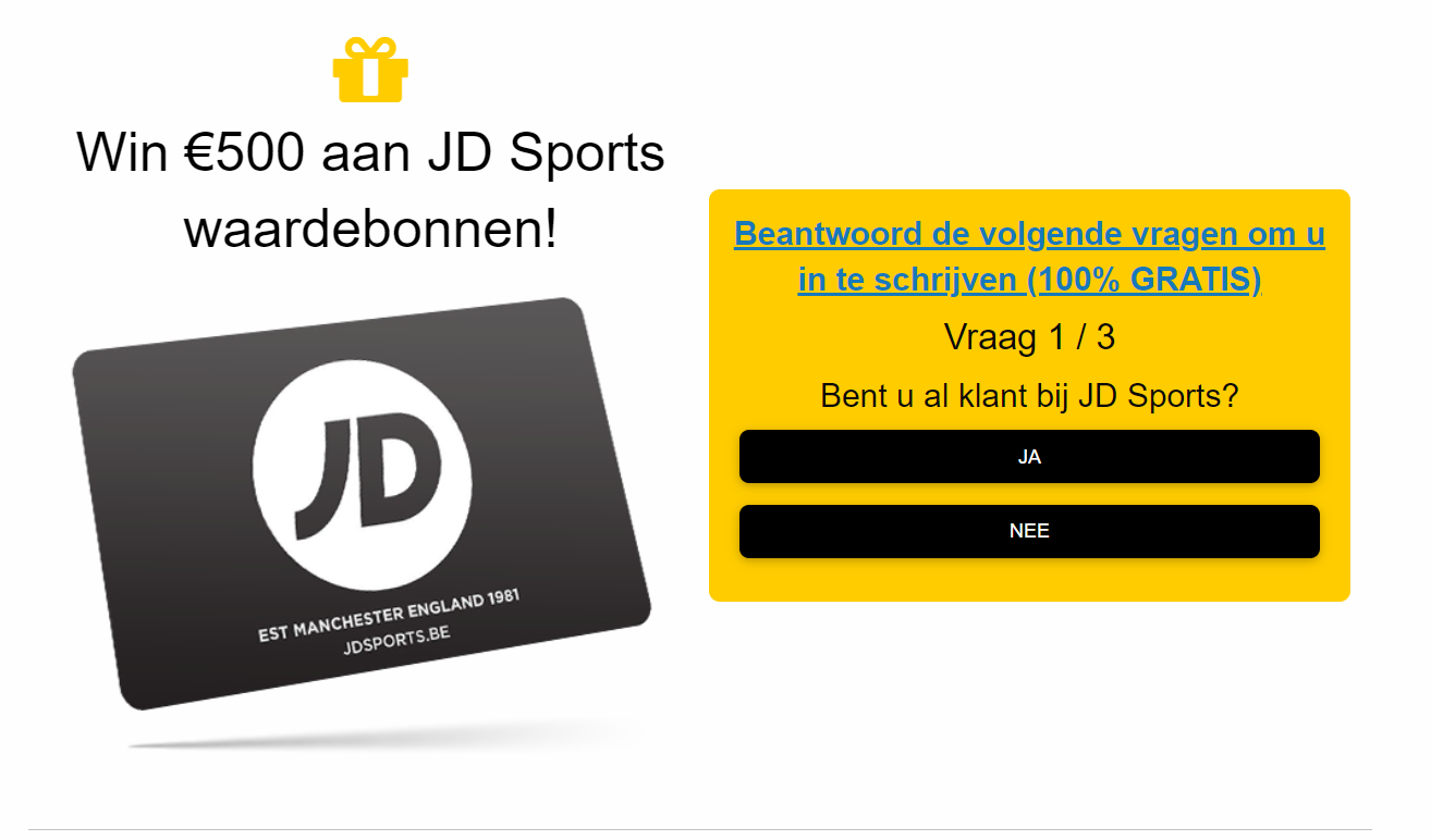 [SOI] BE | Win JD Sports 500€ Prelander 