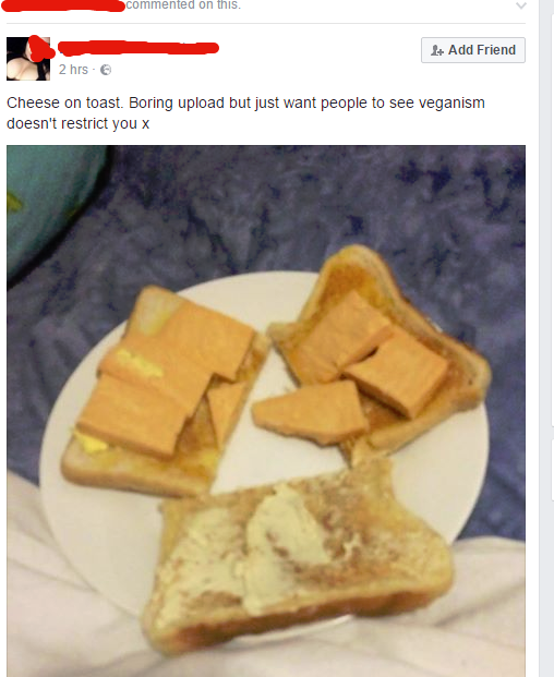 Best (non restrictive) vegan cheese on toast meal! r/shittyfoodporn