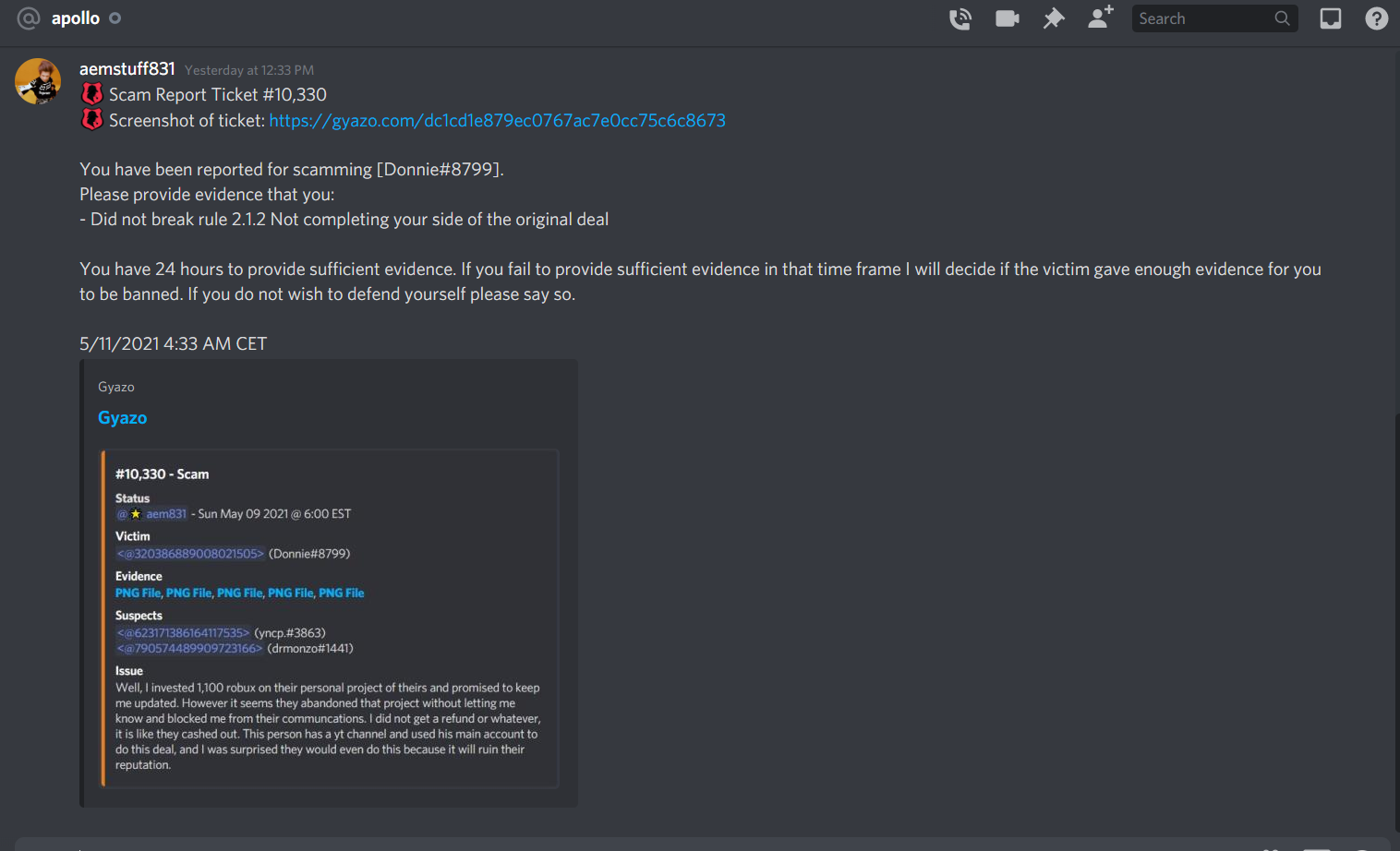 Evidence 1