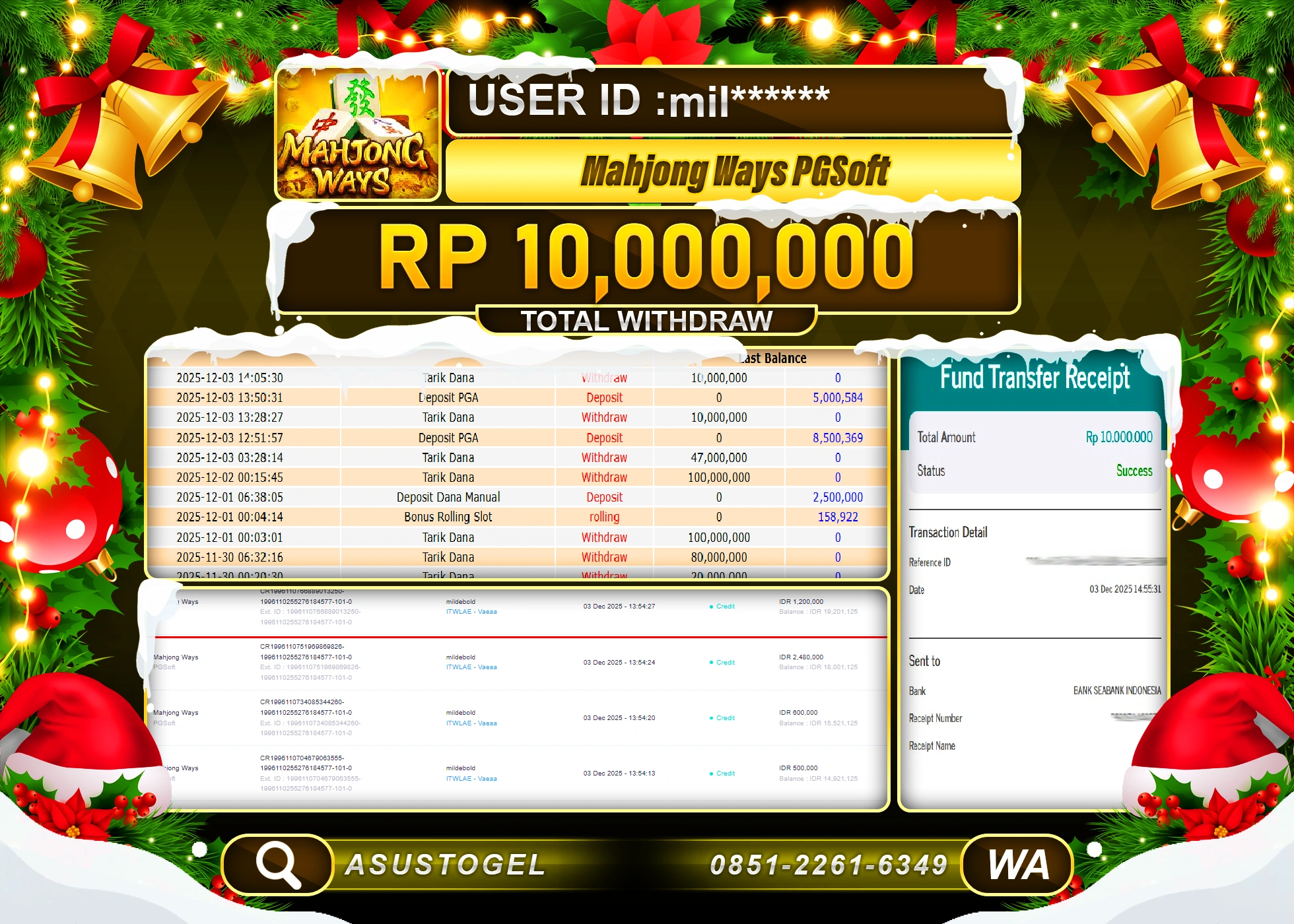 ASUSTOGEL KEMENANGAN DI SLOT MAHJONG WAYS SEBESAR 10,000,000 - RUPIAH LUNAS