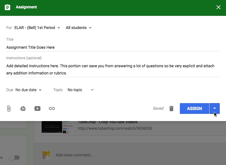 How to Schedule an Assignment in Google Classroom